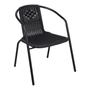 Stabiler Rattan-Design Bistrostuhl Stapelstuhl Stahl schwarz
