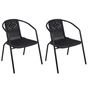 2 St�ck Stabiler Rattan-Design Bistrostuhl Stapelstuhl Stahl schwarz