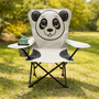 Kinder Anglersessel Hellgrau mit Getr�nkehalter und Tasche Motiv Panda