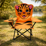 Kinder Anglersessel Orange mit Getr�nkehalter und Tasche Motiv Tiger
