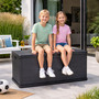 XL Auflagenbox Sitzbank 2 Personen Kunststoff  Anthrazit 340L