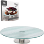 Drehbare Kuchenplatte Tortenst�nder Servierplatte 30xH7cm Glas 