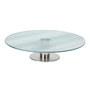 Drehbare Kuchenplatte Tortenst�nder Servierplatte 30xH7cm Glas 