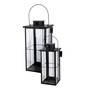 2tlg Metall XXL Laternen Set Schwarz Gartenlaterne Windlicht H58/45cm