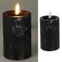 2er LED Kerze Stumpenkerze Marmor Optik flackern 7x12,5cm Batterie