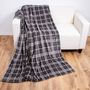Flanelldecke Karo Kuscheldecke Wolldecke Wohndecke 150x200cm Grau