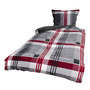 4tlg Cashmere Touch Karo Bettw�sche Garnitur Bettzeug Rot 135x200cm