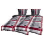 4tlg Cashmere Touch Karo Bettw�sche Garnitur Bettzeug Rot 135x200cm