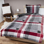 4tlg Cashmere Touch Karo Bettw�sche Garnitur Bettzeug Rot 135x200cm