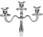 Eleganter 3-armiger Kerzenst�nder Kerzenhalter Metall Silber 30cm