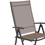 Hochlehner Klappstuhl Gartenstuhl Textilen Anthrazit Schokobraun 7 Pos
