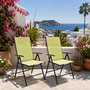 2er Garten Klappstuhl Gartenstuhl - Textilen Anthrazit Limegr�n 7 Pos.