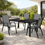 5tlg Gartenm�bel Gartengarnitur Alu Non Wood 150x90cm 4 Stapelst�hle 