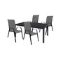 5tlg Gartenm�bel Gartengarnitur Alu Non Wood 150x90cm 4 Stapelst�hle 