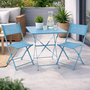 3tlg Bistroset Gartenm�belset Outdoorm�bel Balkon T�rkis klappbar 