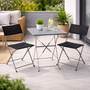 3tlg Bistroset Gartenm�belset Outdoorm�bel Balkon Anthrazit klappbar 
