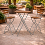 Biergarten Set Stehtisch + 2 Barhocker klappbar Akazie 80x80x110cm