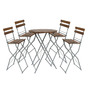Biergarten Set Stehtisch + 4 Barhocker klappbar Akazie 80x80x110cm
