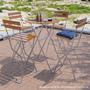 Biergarten Set Stehtisch + 4 Barhocker klappbar Akazie 80x80x110cm