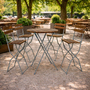 Biergarten Set Stehtisch + 4 Barhocker klappbar Akazie 80x80x110cm