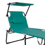 XXL Aluminium Gartenliege Sonnenliege Aqua Dach und Kissen L200xB70cm