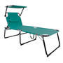 XXL Aluminium Gartenliege Sonnenliege Aqua Dach und Kissen L200xB70cm