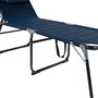 Aluminium Gartenliege Sonnenliege Dunkelblau  Dach Kissen L200xB70cm