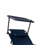 Aluminium Gartenliege Sonnenliege Dunkelblau  Dach Kissen L200xB70cm