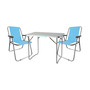 3tlg Campingm�bel Set Outdoorm�bel Camping Alu L70xB50xH59cm Hellblau