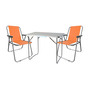 3tlg Campingm�bel Set Outdoorm�bel Camping Alu L70xB50xH59cm Orange