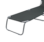 3-Bein Gartenliege Campingliege Grau 186x55x24cm mit Sonnenschutzdach