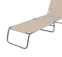 3-Bein Gartenliege Campingliege Beige 186x55x24cm mit Sonnenschutzdach