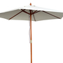 XXL Holz Sonnenschirm Marktschirm Gartenschirm Holzgestell Beige 4m 