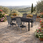 5-tlg Gartenm�bel Gartengarnitur Outdoor 125x70cm Anthrazit/Schwarz