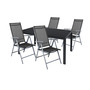 5-tlg Gartenm�bel Gartengarnitur Outdoor 125x70cm Anthrazit/Schwarz