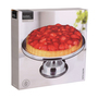 Drehbare Kuchenplatte Tortenst�nder Servierplatte 33xH8cm Edelstahl