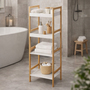Bambus Badezimmerregal Badregal Wandregal Regal 4 Etagen 36x30x110cm