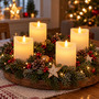 4x LED Stumpenkerze Adventskranz Kerze Echtwachs 7x10cm Wei� Batterie