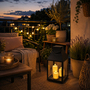 Laterne Windlicht Stalllaterne Gartenlaterne 3 LED Kerzen Timer H35cm