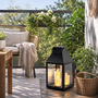 Laterne Windlicht Stalllaterne Gartenlaterne 3 LED Kerzen Timer H35cm