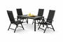 5tlg Gartengarnitur Gartenm�bel Tisch 150x90cm 4xHochlehner gepolstert