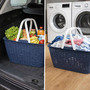 Tragbarer  Einkaufskorb W�schekorb W�schesammler Henkel 35 Liter Blau