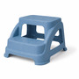 Zweistufiger Tritthocker Trittstufe Hocker Kunststoff Blau rutschfest 