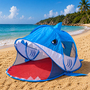 PopUP Muschel Strandmuschel Strandzelt Hai Blau L180xB95xH75cm UPV50+