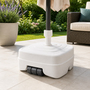 Sonnenschirm-St�nder 45L Wei� auf Rollen 47cm x 47cm H�he 40cm