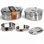 Lunchbox aus Edelstahl 2 St�ck 1250 ml Tragegriff und Metallverschluss
