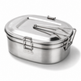 Lunchbox aus Edelstahl 2 St�ck 1250 ml Tragegriff und Metallverschluss