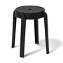 Kunststoff-Hocker Schwarz stapelbar leichter Sitzhocker Innen & Au�en