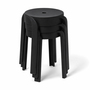 Kunststoff-Hocker Schwarz stapelbar leichter Sitzhocker Innen & Au�en