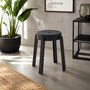 Kunststoff-Hocker Schwarz stapelbar leichter Sitzhocker Innen & Au�en